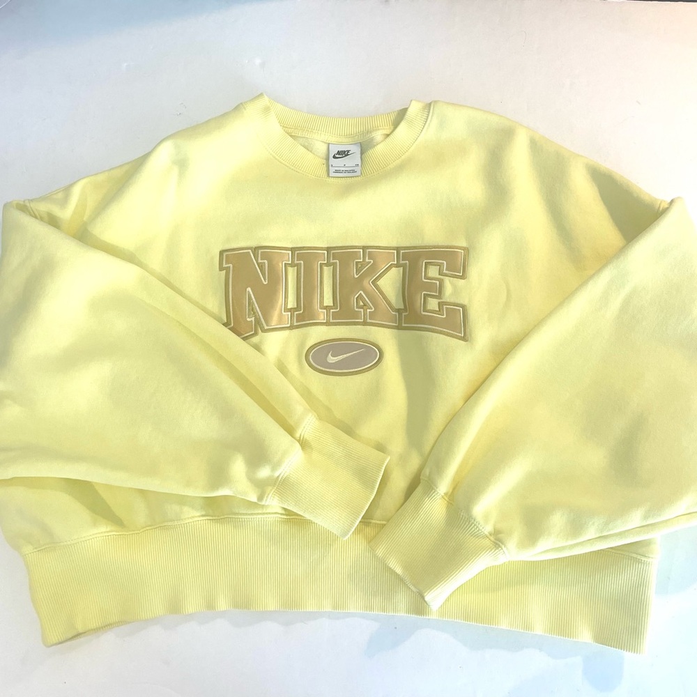 Nike  Yellow Logo Crewneck Sweatshirt